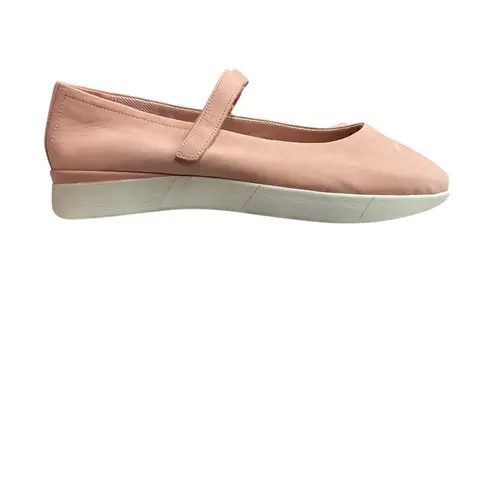 Easy Spirit Women's Cacia Round Toe Mary Jane Leather Ballet Flats Pink Size 9 W