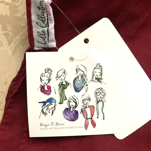 3/$15 Lulla Collection by Bindya 8 Ways Embellished Beaded Scarf in Wine Red