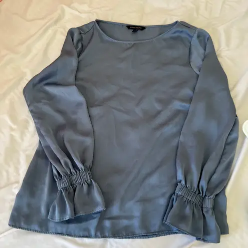 Banana Republic blue silk long sleeve blouse 