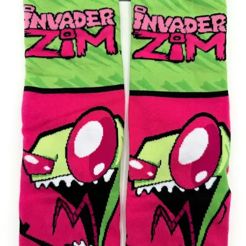 Odd Sox Invader Zim Gir Crew Socks Mens Womens Nickelodeon Green Pink Y2K Gift
