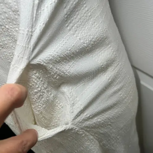 Maeve Anthropologie Dress XS White Textured Button Down Midi Shirt Dress