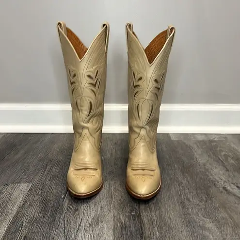 Dan Post Vintage cream brown heeled cowboy cowgirl boots - 7 N ($250)