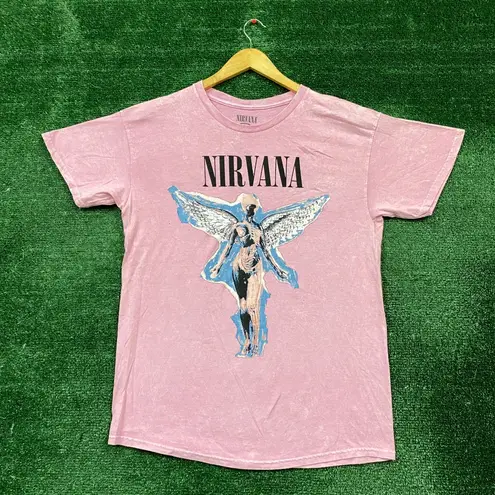 Nirvana In Utero Fairy Mineral Wash Grunge Band Tee L