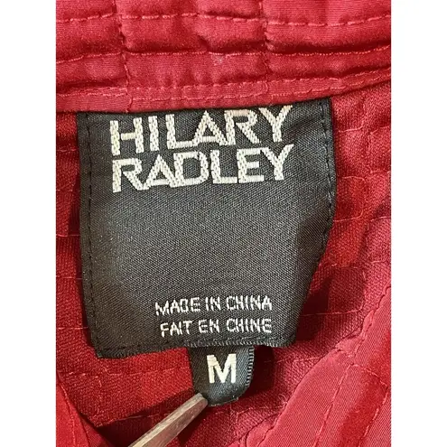 Hilary Radley Red Quilted Lightweight Lining Full Zip Jacket M