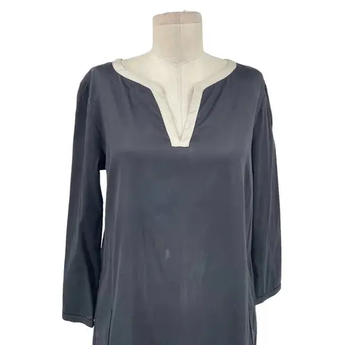 Max Mara ‘S Cotton Kurta Tunic Dress Black Cream Size US 10