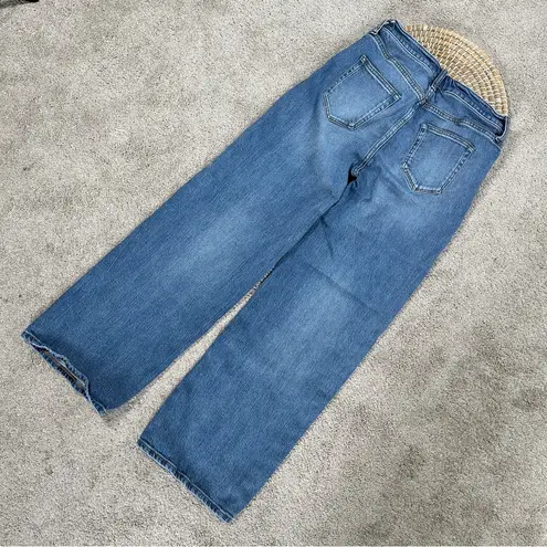 Quince Organic Cotton Comfort Stretch High Rise Crop Wide Leg Jeans Size 29