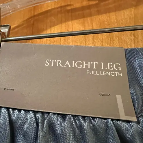 Soft Surroundings Nirvana Pants Straight Leg Blue Satiny Feel NWT Large 14-16