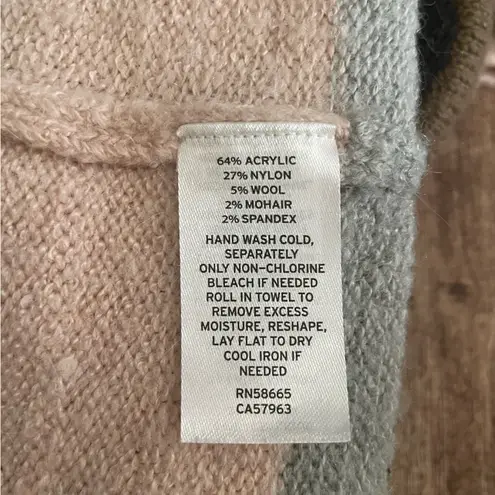 Caslon Striped Long Lined Cardigan Wool Mohair Blend Size Large