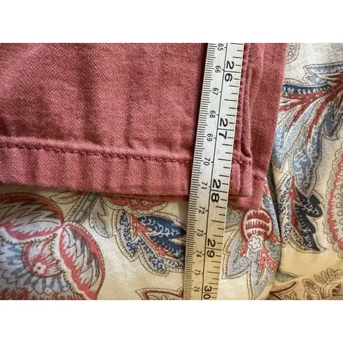 Loft Boyfriend Denim Jeans Cropped Pants Coral Casual Comfort Stretch Size 30/10 Orange