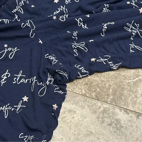 Soma Cool Nights Holiday Banded Ankle Pajama Pants Graphic Navy XL Blue