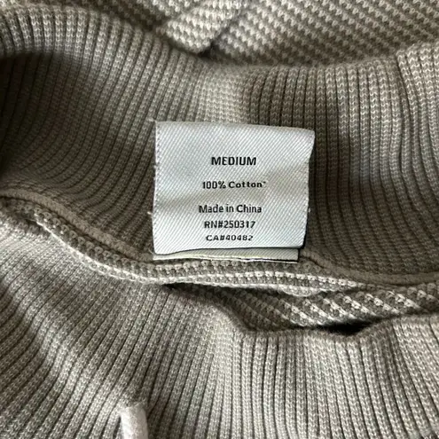 Varley Maceo 2.0 Sweatshirt in Taupe Gray 100% Cotton Size Medium