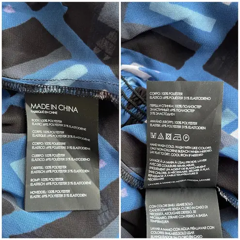 Club Monaco Luceenie Abstract-Print Ruched Peplum Top