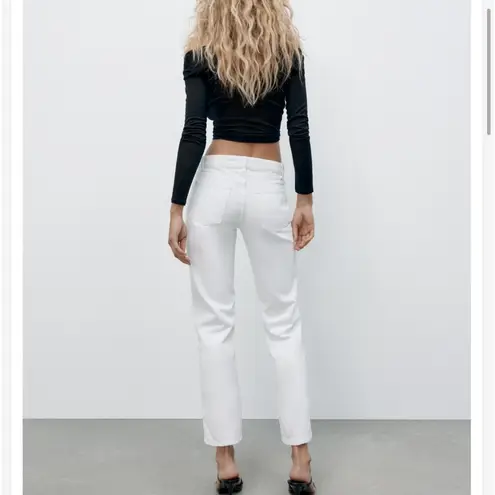 ZARA Low Rise White Jeans