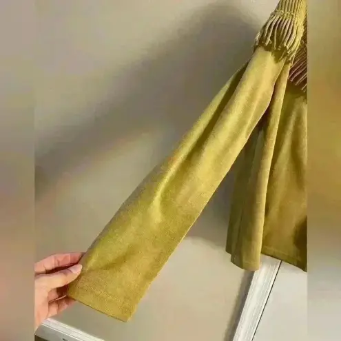 Nina Leonard Nina‎ Leonard QVC top off shoulder fringed knit long sleeves Medium NWT