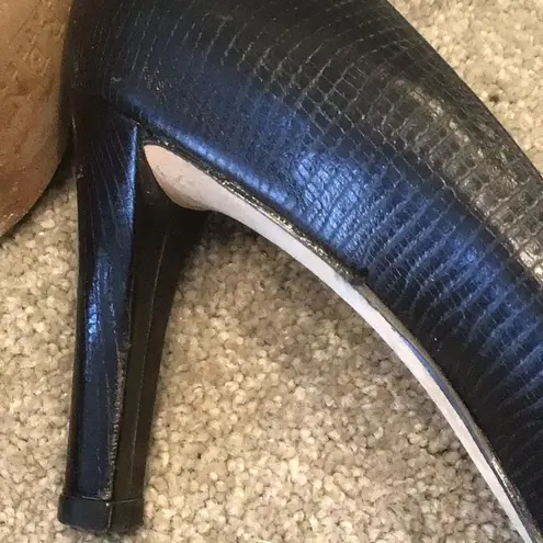 Ralph Lauren  size 7 black leather peep toe heels