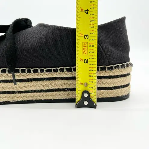 DKNY  Womens 9.5 Adrian Platform Canvas Espadrille Sneaker Black Gold Preppy