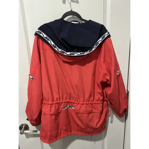 Mulberry Vintage Street Hooded Jacket Red Navy White Size Medium Sailing