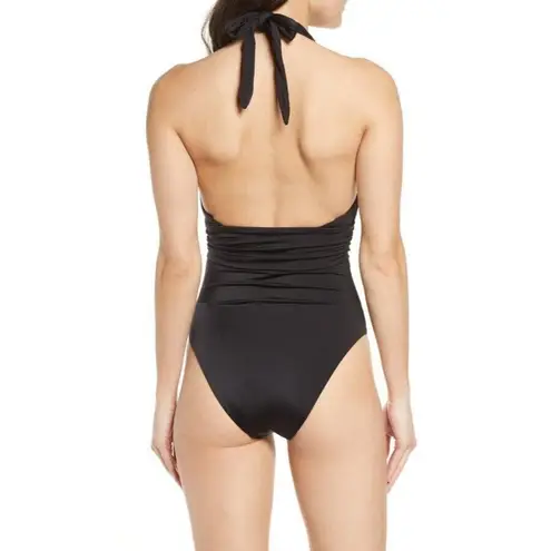 Chelsea28 Swimsuit Womens Large Black One Piece Convertible 4 Way Halter Plunge