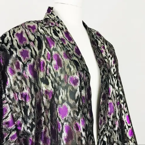 Vintage Metallic Woven Animal Motif Robe | OS Black Size undefined