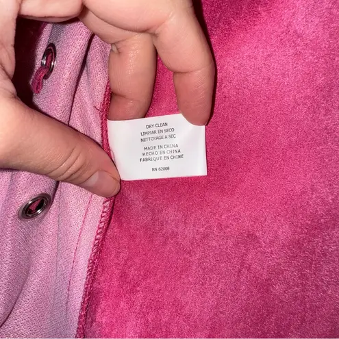 NWT‎ Lena Gabrielle Fringe Leather Jacket Barbie Pink with Grommets Size 2 thumbnail 9