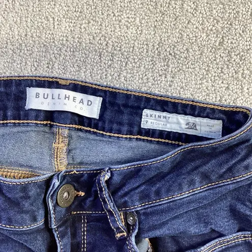 Bullhead Denim Co Skinny Jeans Juniors Size 7R Dark Wash Tech Pack 30" Inseam Blue