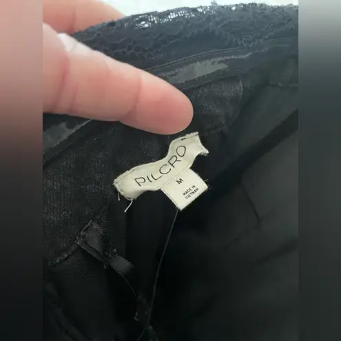 Pilcro and the Letterpress NWT Pilcro Black Strapless Detachable Tulle Lace Hourglass Midi Dress; size M