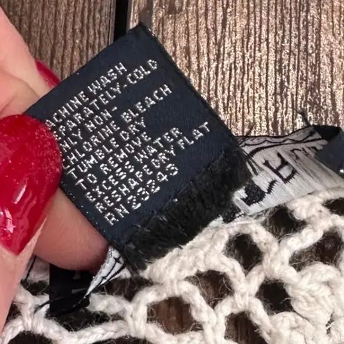 VTG Hunters Run Crochet Flower Cardigan Sweater Cream Size L Cottagecore Peasant White Size L