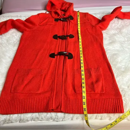 Lauren Ralph Lauren Lamb’s Wool Hooded Sweater Coat Horn Toggle Buttons Wmns XL