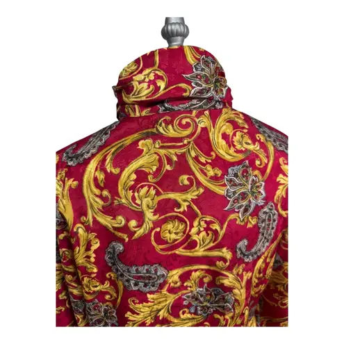 Notations Baroque Paisley Satin Blouse Gold Vintage Petite 6 Whimsigoth Retro