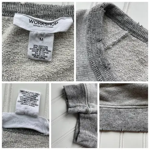 Workshop Republic Clothing Workshop Republic Sweatshirt Gray Medium Distressed Corset French Terry Tunic