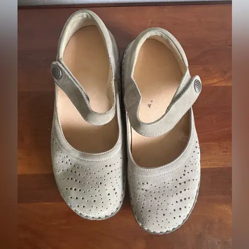 Finn Comfort Gray Soft Bellevue Mary Jane Strap Slip On Shoe Women 37 Grannycore Size 6.5