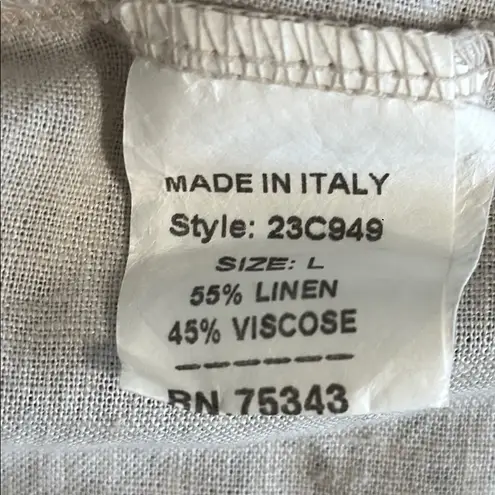 Francesco Biasia Women's Linen Blend Button Down Made in Italy Size Medium Size L