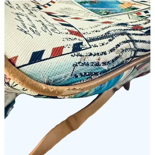 kim rogers Postcard Stamp Print Satchel Bag Medium Size Butterfly Purse Handbag