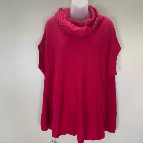 Vince  100% Cashmere Oversized Cowl Neck Sweater size Large Hot Pink