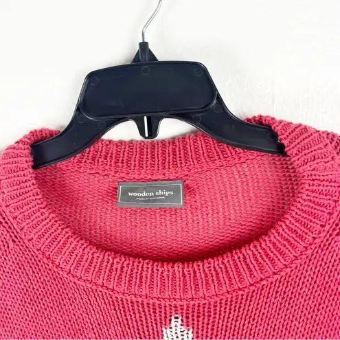 Wooden Ships Star Graphic Long Sleeves Knit Drop Shoulder Sweater Size M/L