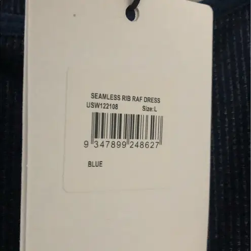 The Upside Blue Seamless Ribbed Raf Activewear Racerback Dress NEW Size L