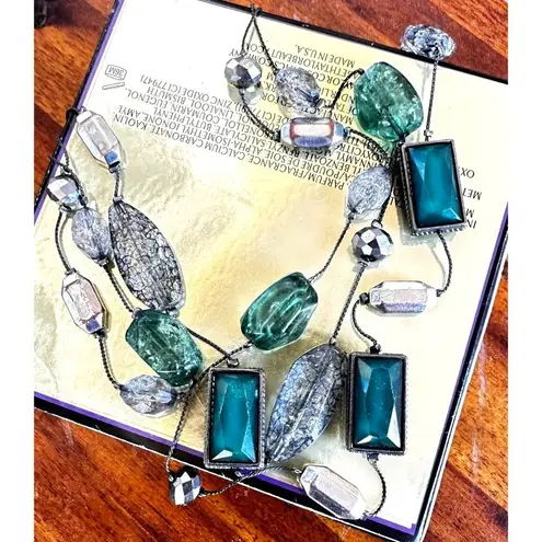 Vintage Beaded Necklace Triple Standed 22 inch 2 inch extender NY Mark …