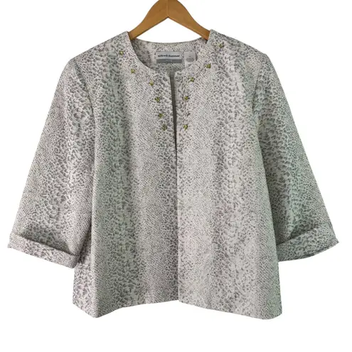 Alfred Dunner Petite Blazer Jacket Embellished Button 3/4 Sleeve Size 14P - Image 1