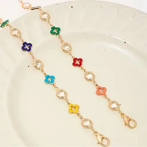 ☘️☘️☘️BOGOHO ☘️☘️☘️Multicolor Clove Charm Necklace and Bracelet Set