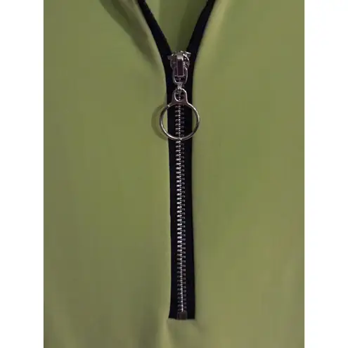 Joseph Ribkoff Lime Green Short Sleeve Zip Neck Top Women's Size 6