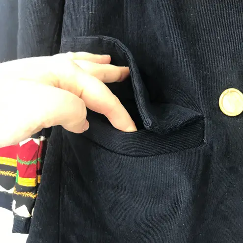 Buttons ALIX OF BOHEMIA WADE INDIGO CORDUROY COAT IN BLACK WMNS MEDIUM $1,880 SILK LINED