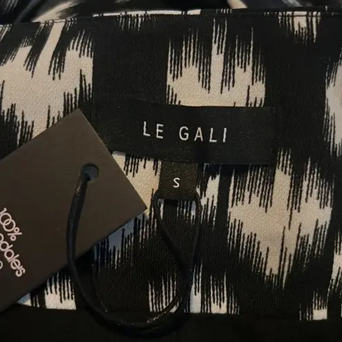 Le Gali Jacket Womens Small Black White Geometric Divya Bell Lightweight Blazer