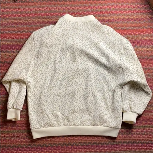 VINTAGE GOLD GLITTER CARDIGAN BUTTON UP SWEATER Size XL