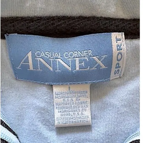 Casual Corner Annex Sports Womens Black Blue Zip Up Collared Sporty Sweater Size L