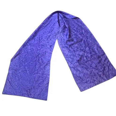 Handmade Hand Painted Purple Scarf Signed Art 60x12 Inches