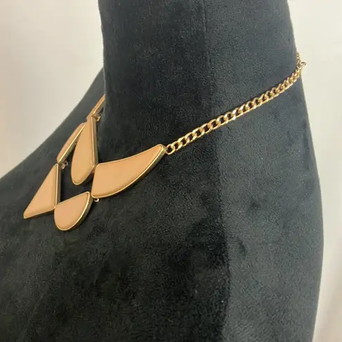 Light pink and gold Geometric shapes Bib Necklace