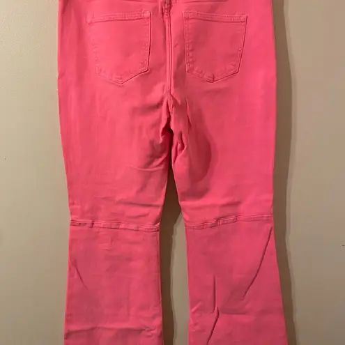 New NWT Freckled Poppy x Risen Jeans Pink Wash Flare Leg Jeans Size 1X