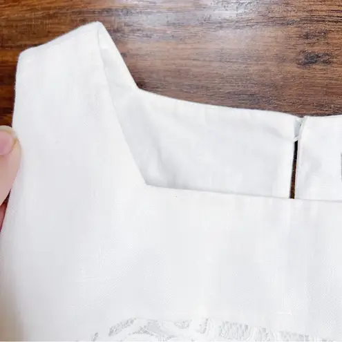 Yansi Fugel • lace dress & jacket set sleeveless shift snap front cotton cream Size L