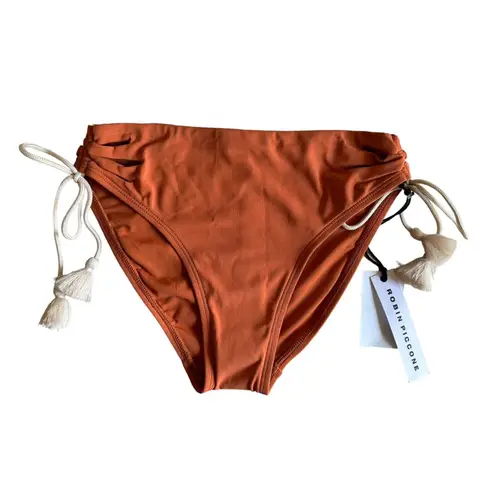 Robin Piccone women's Abi burnt orange ecru bikini bottoms size Small NEW $98 - Image 2
