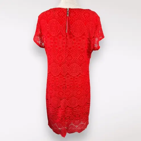 Laundry by Shelli Segal Lace Crochet Dress Red 10